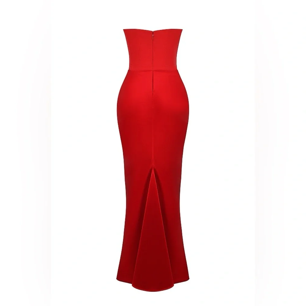 House of CB Vibrant Red Strapless Dress - Picture 4 of 4